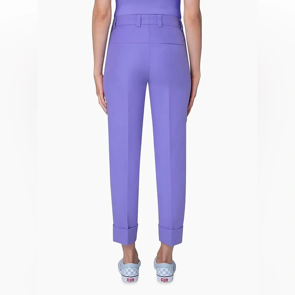 Akris Maxima Silk Blend Cuffed Crop Pant Size 12 - Picture 6 of 8
